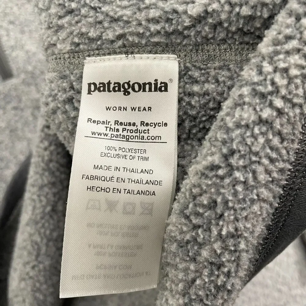Patagonia‎ Better Sweater 1/4 Zip Men L Gray Fleece Purdue Company Logo Pullover